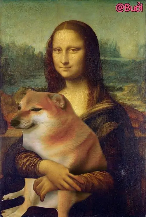 4 Ảnh chế Cheems đặt chú chó lông vàng vào lòng nàng Mona Lisa, mặt híp bình thản khiến tranh cổ điển bỗng rất nhây