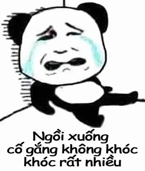 9 Khuôn mặt vẽ lệ dài, chú gấu trúc ôm nỗi buồn kiểu kịch tính, câu ngồi xuống khóc rất nhiều càng thêm bất ổn