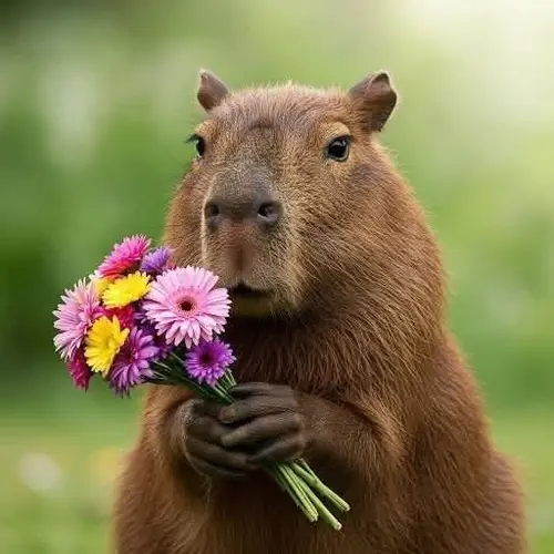 Tải free 377 Ảnh Avatar Capybara Cute ngồi cạnh hồ nước, dáng vẻ thư thái và cực chill