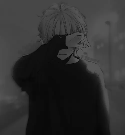 99 Ảnh Avatar Anime Mờ Nam với tóc đen phủ mắt và lớp nhòe nhẹ quanh khuôn mặt